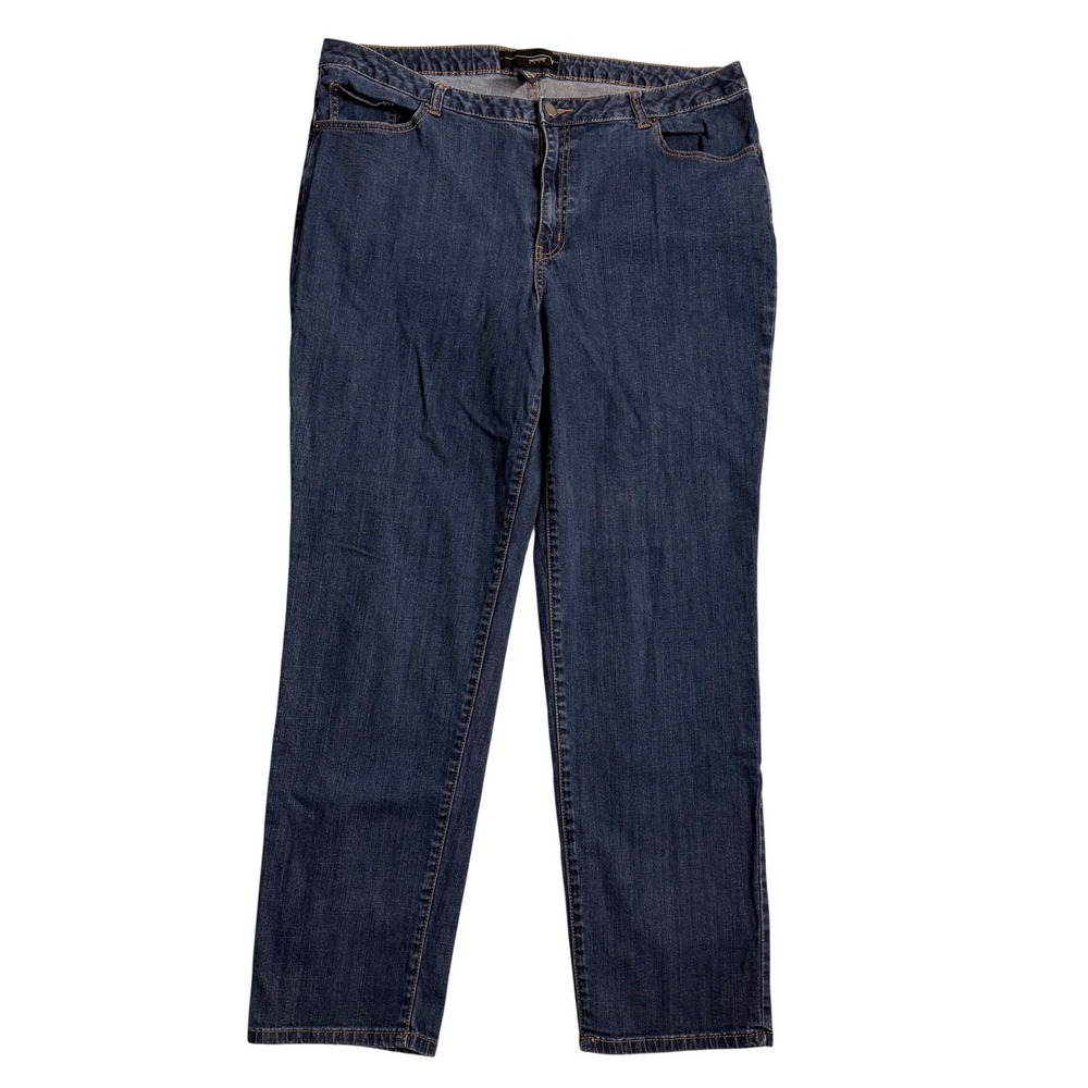Venezia Women's Size 22 Regular Dark Wash Straight Leg Denim‎ Jeans